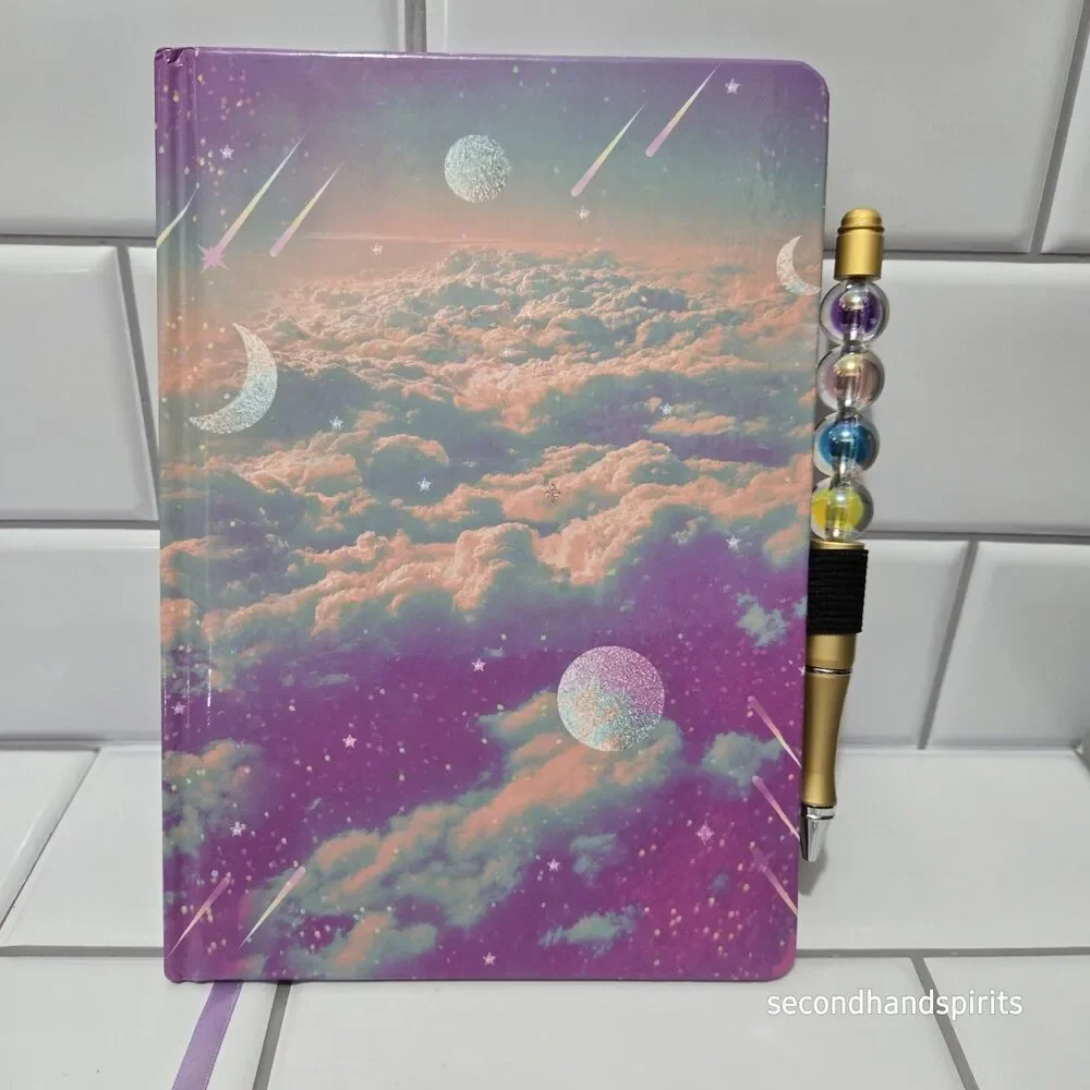 Space Journal Diary for Adults Teens With Handmade Beaded Pen And Stickers